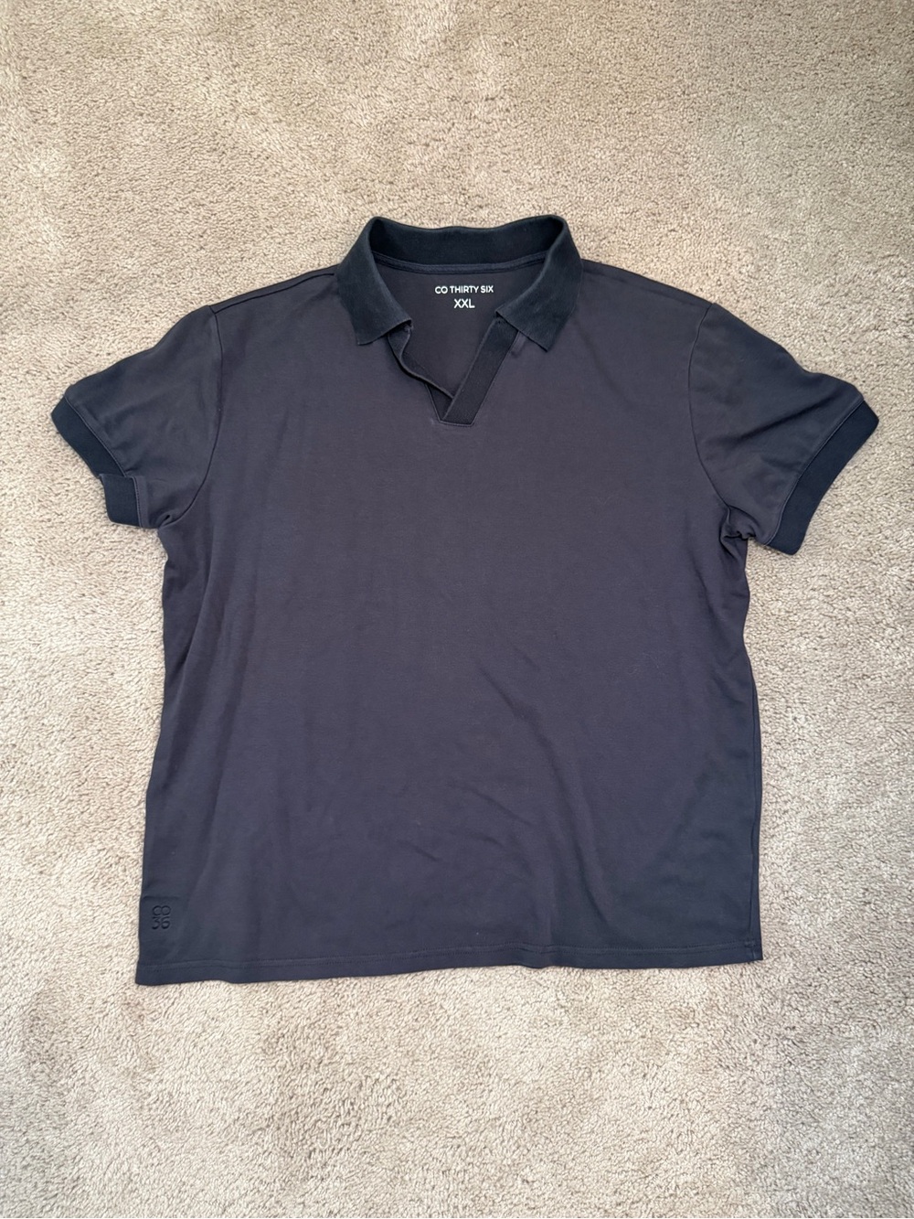 Co Thirty Six Navy Blue Cotton Blend Polo Shirt Men’s Size XXL